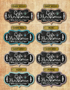 Cafe Sign Chalkboard Personalized