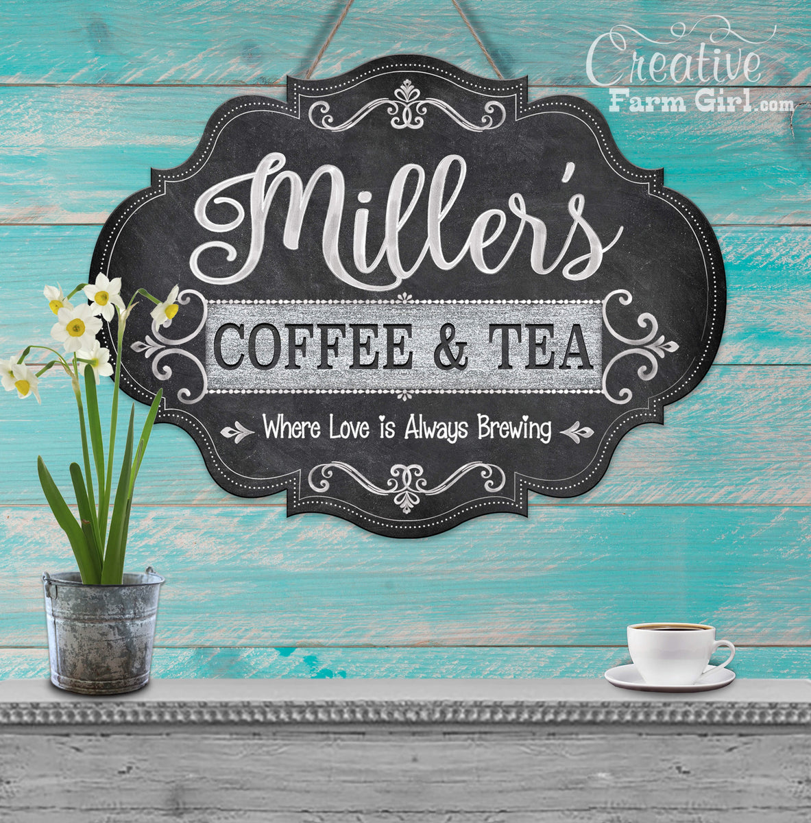 Kitchen Sign Chalkboard Personalized – Creative Farm Girl