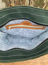 New! Large Teal Leather Concealed Carry Tote Bag