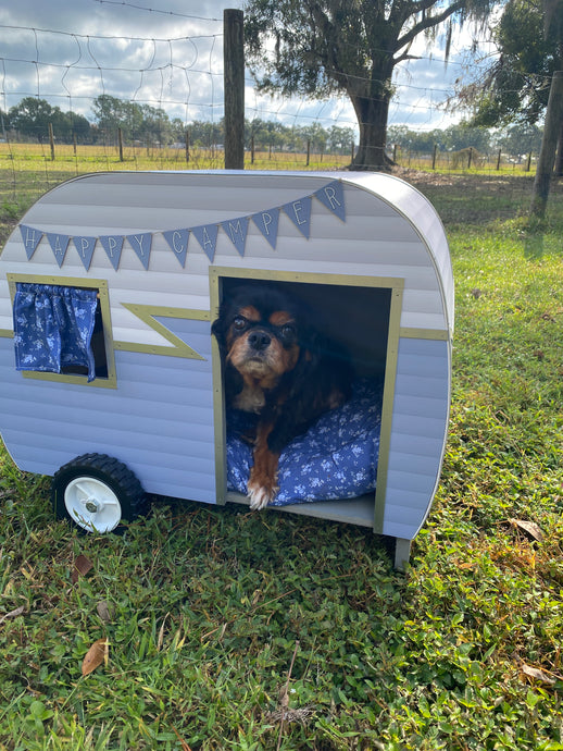 Dog House Camper-Purple and White Creative Farm Girl