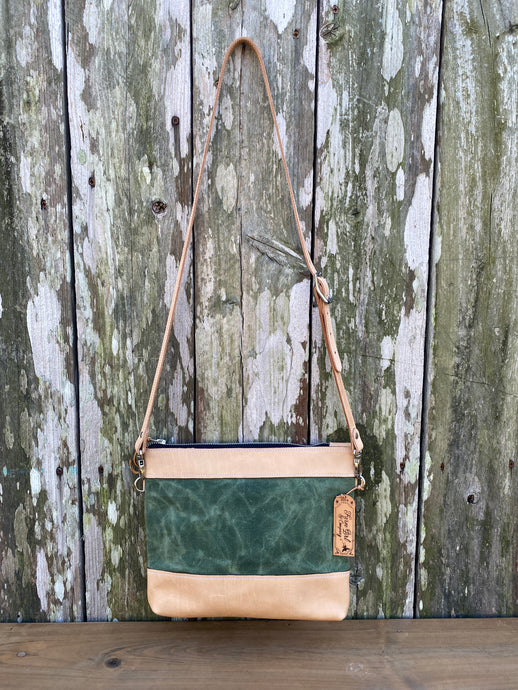 NEW! Small Leather and Waxed Canvas Concealed Bag