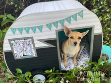 Dog House Camper-Aqua, Black and White Creative Farm Girl