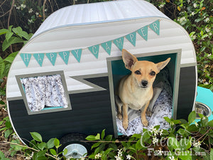 Dog House Camper-Aqua, Black and White Creative Farm Girl
