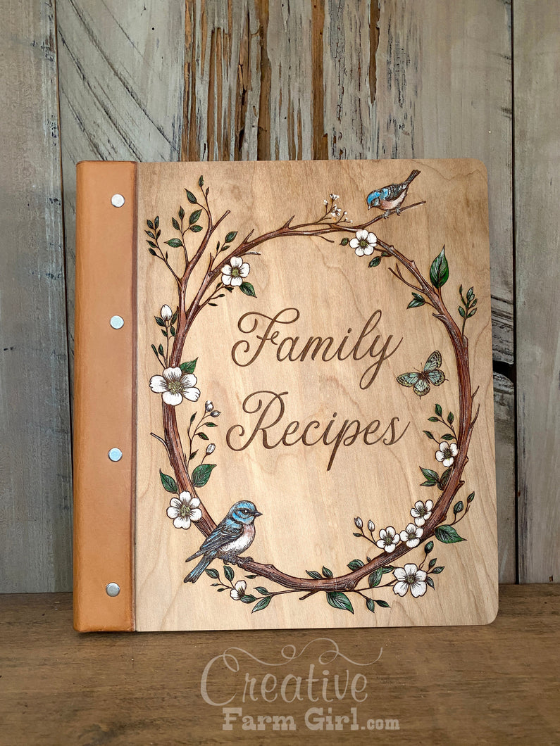 Bluebird Hand Painted Recipe Book Creative Farm Girl