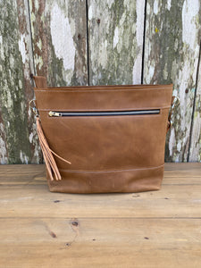 New! Large Leather Concealed Carry Tote Bag