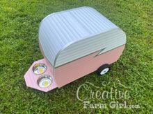 Dog House Camper-Coral and White