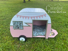 Dog House Camper-Coral and White