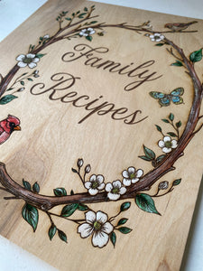 Cardinal Hand Painted Recipe Book