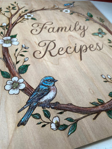 Bluebird Hand Painted Recipe Book Creative Farm Girl