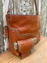 Leather Concealed Tote Bag Buck Stitch