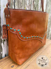 Leather Concealed Tote Bag Buck Stitch