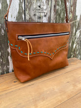 Leather Concealed Tote Bag Buck Stitch