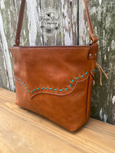 Leather Concealed Tote Bag Buck Stitch