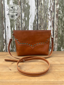 Small Leather Buck Stitch Bag Creative Farm Girl