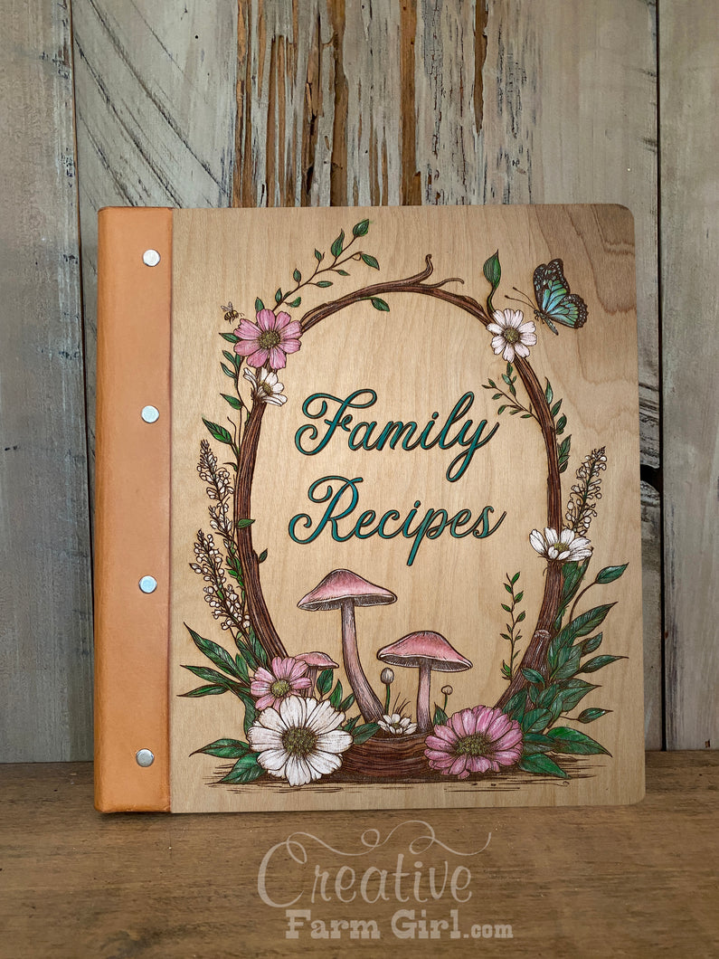 Mushroom Hand Painted Recipe Book