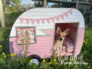 Dog House Camper-Blush Pink and White Creative Farm Girl