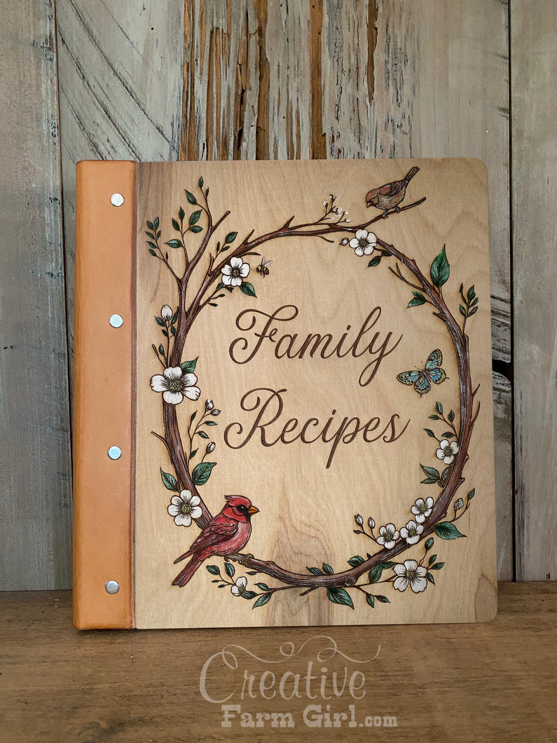 Cardinal Hand Painted Recipe Book