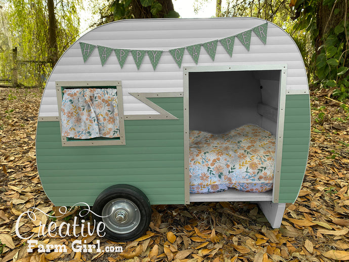 Dog House Camper-Sage Green and White Creative Farm Girl