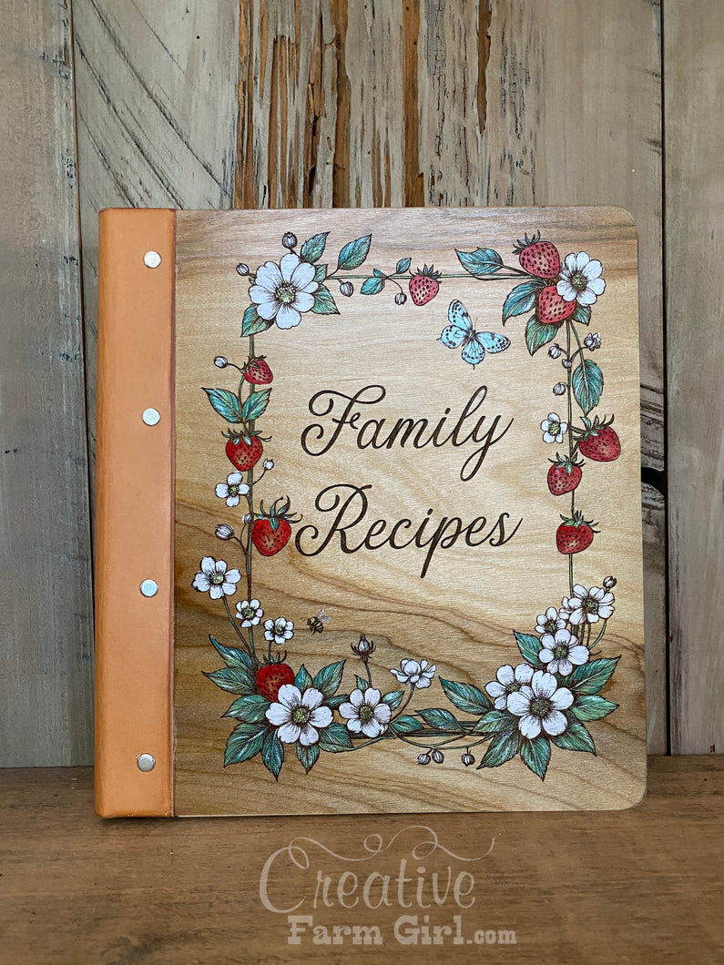 Strawberry Hand Painted Recipe Book Creative Farm Girl
