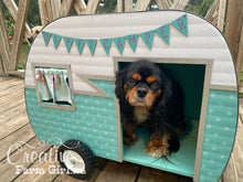 Dog House Camper-Original-Aqua Blue and White Creative Farm Girl