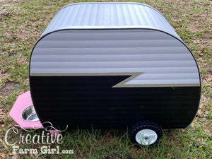 Dog House Camper-Pink, Black and White Creative Farm Girl