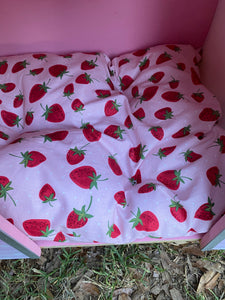 Dog House Camper-Strawberry Love-Pink and White