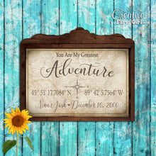 Coordinates Sign “You Are My Greatest Adventure”