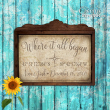 Where it all began coordinates sign personalized