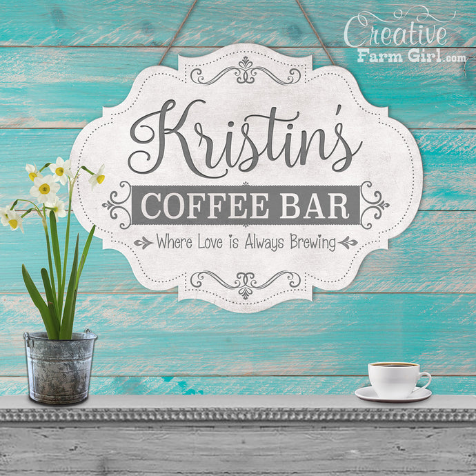 Coffee Bar Sign Personalized
