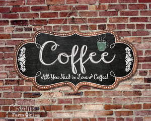 All you need is love and iced coffee sign, coffee sign, iced coffee sign,  coffee bar sign, gift, PREORDER