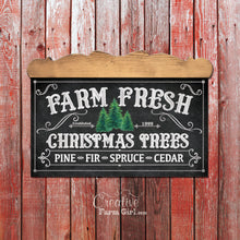 Farm Fresh Christmas Trees sign, Chalkboard Christmas Sign.