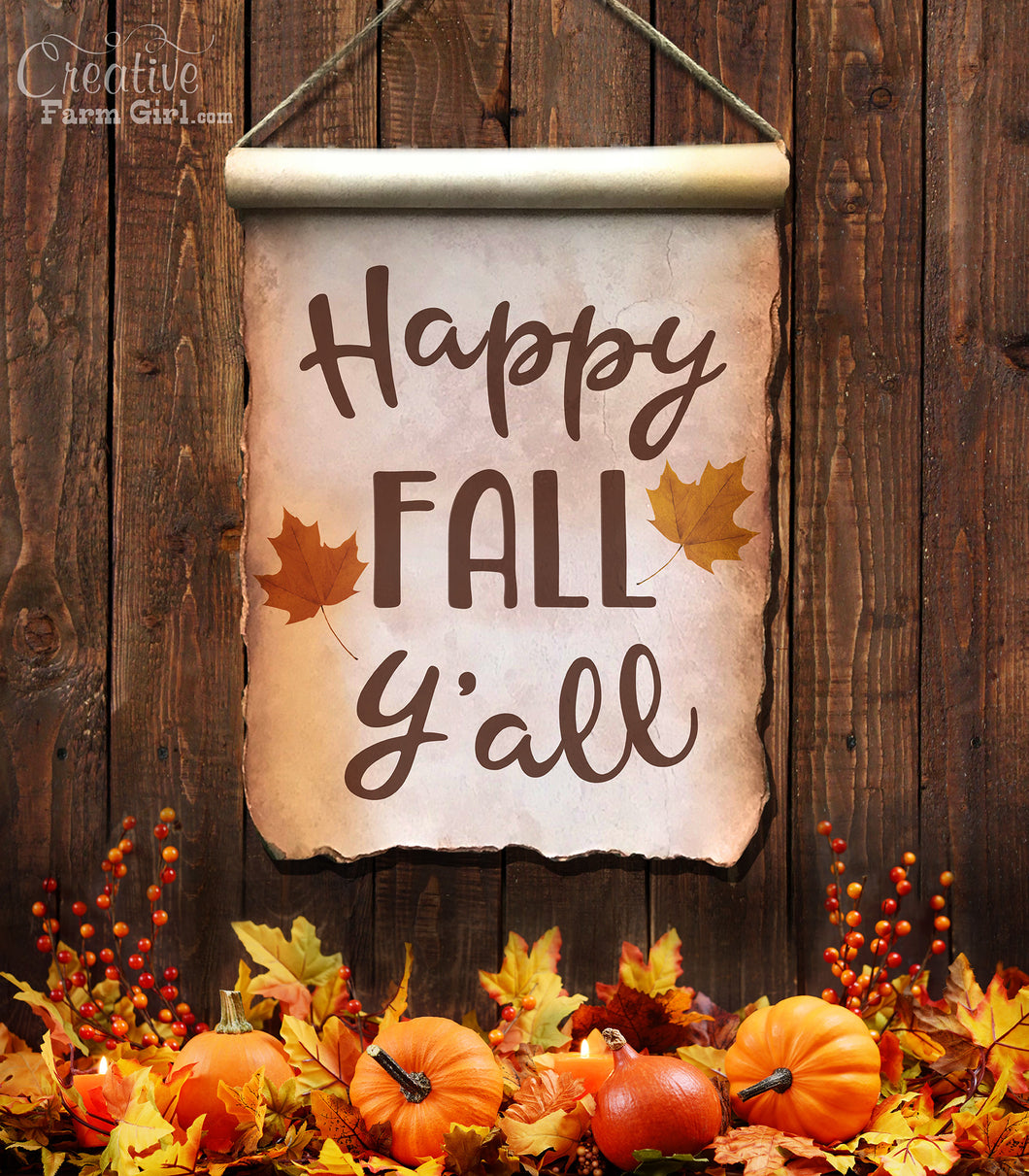 happy fall yall sign