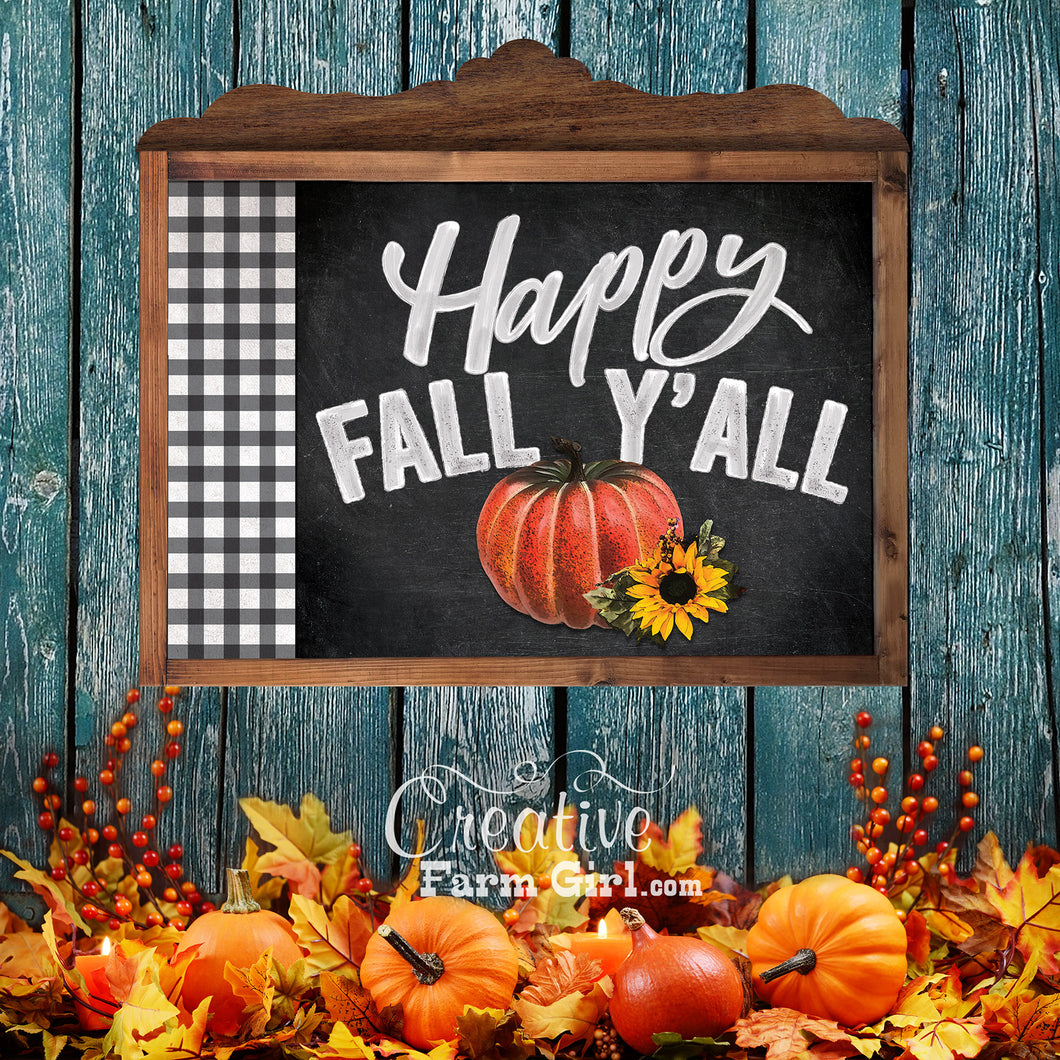 happy fall yall sign