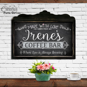 custom coffee bar chalkboard sign
