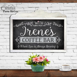 custom coffee bar sign