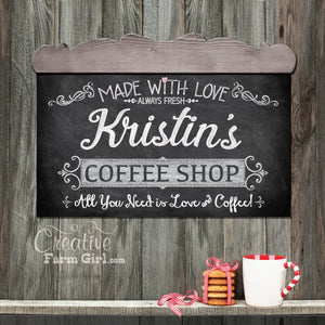 coffee shop custom sign