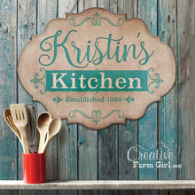 Kitchen Sign Rustic Personalized