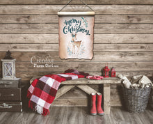 Merry Christmas Canvas Scroll Sign.