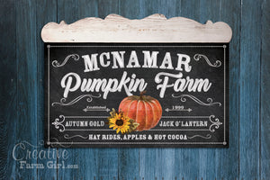 Pumpkin Farm Sign Personalized
