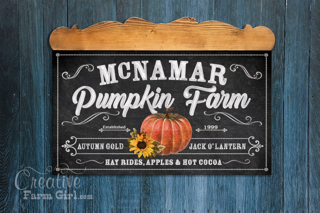 Pumpkin Farm Sign Personalized