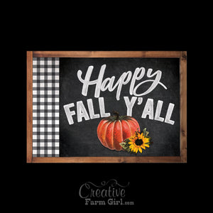 Happy Fall Yall Buffalo Plaid Sign