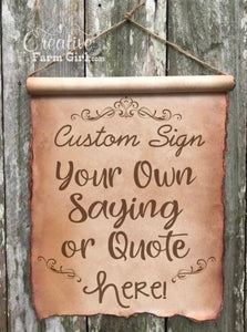 Scroll Sign Canvas Personalized