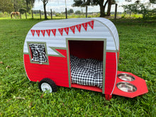 Dog Camper/ Dog Rv/ Unique Dog House- Red-Black-White
