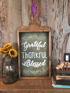 grateful thankful blessed sign