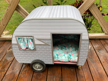 Dog House Camper-Grey, Pink and White