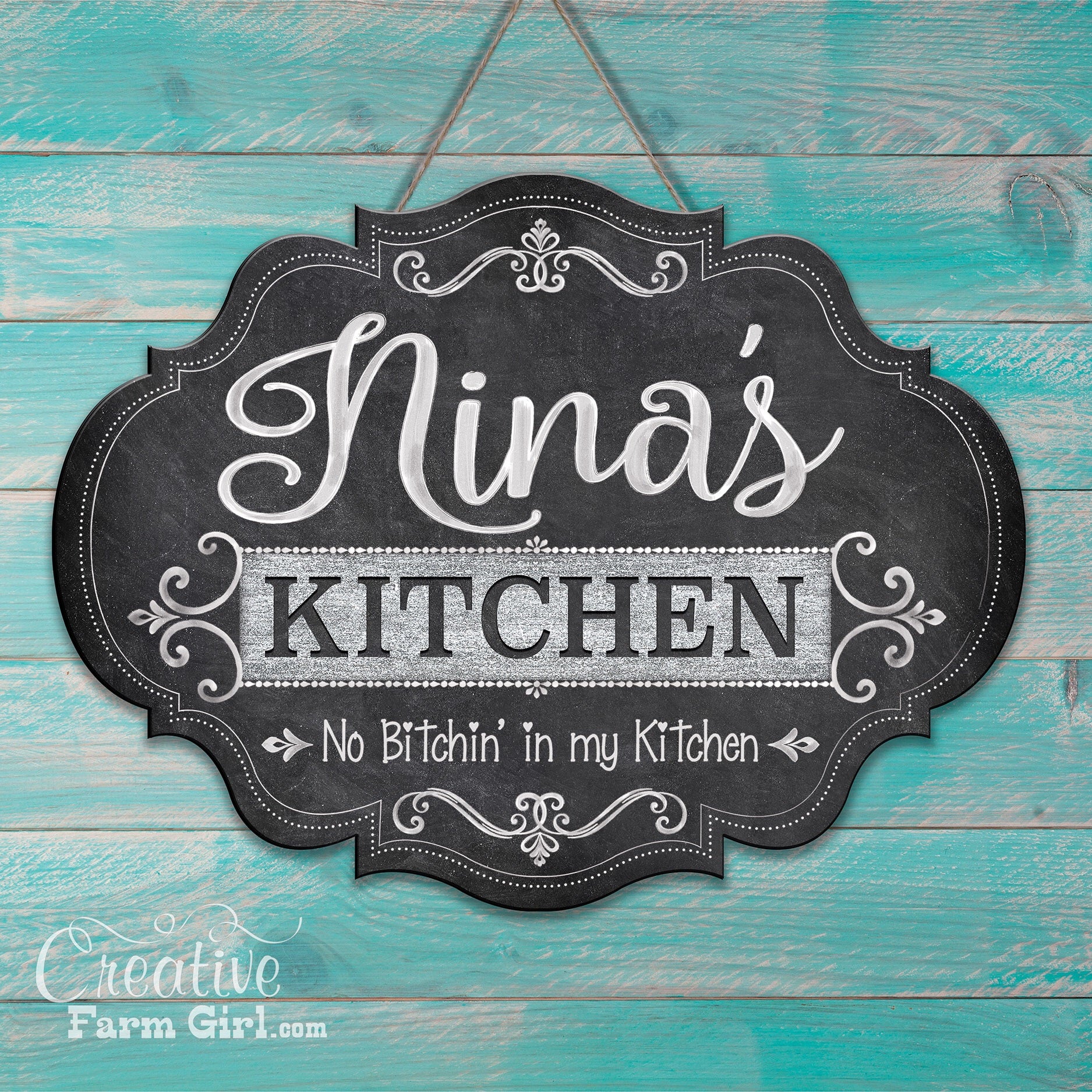 Kitchen Sign Chalkboard Personalized – Creative Farm Girl