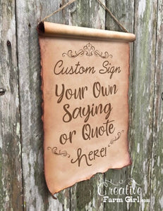 Scroll Sign Canvas Personalized