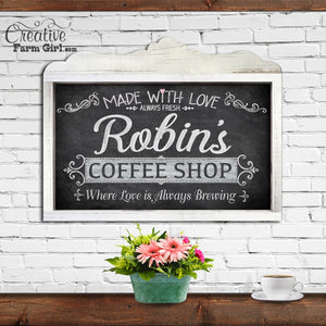 Coffee Shop Sign Personalized