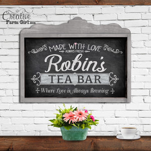 Tea Bar Sign Personalized With Your Name